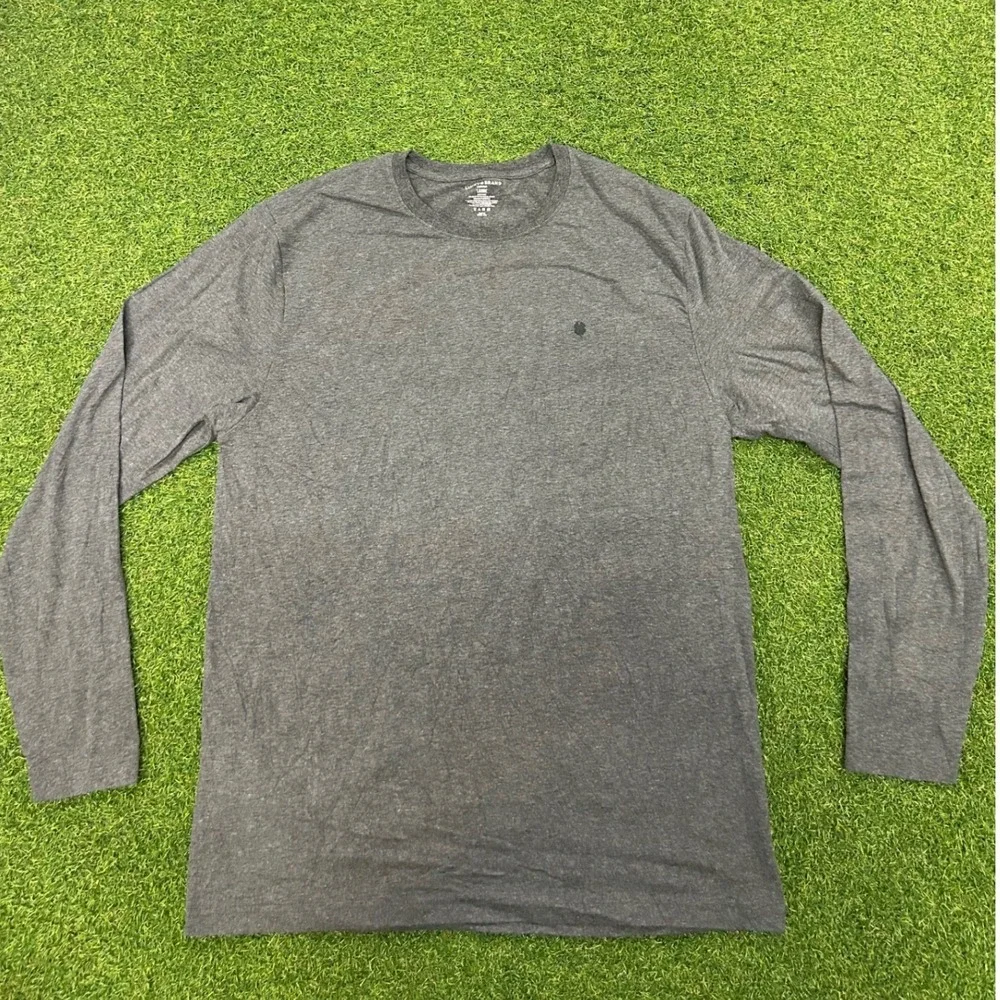 Lucky Brand Mens Long Sleeve Sleepwear Shirt Charcoal Gray Clover Logo Large